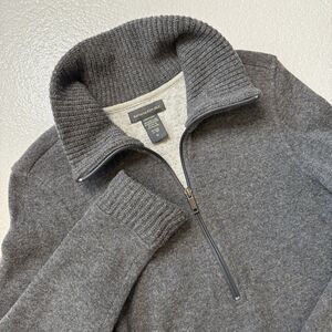 Banana Republic Wool Blend Women’s Medium Quarter Zip Sweater Gray Wool